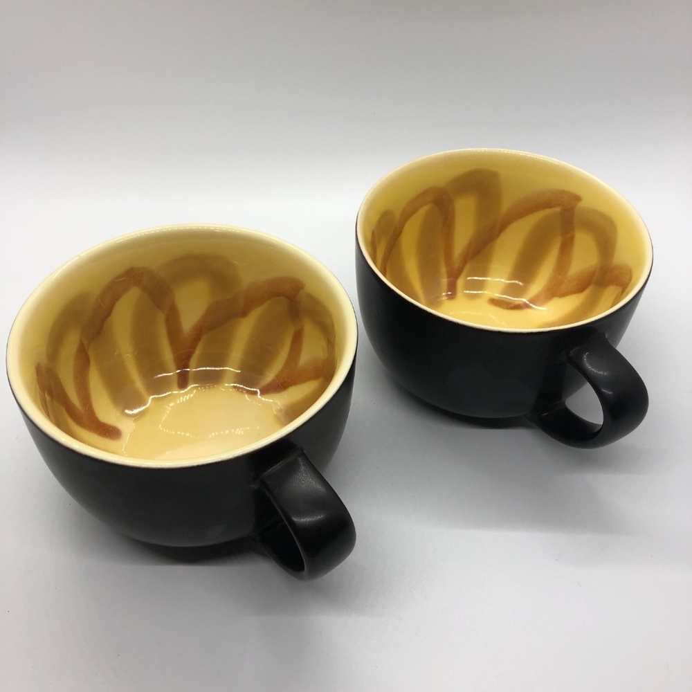 2 Starbucks 2012 Black Matte Bone China  Mugs